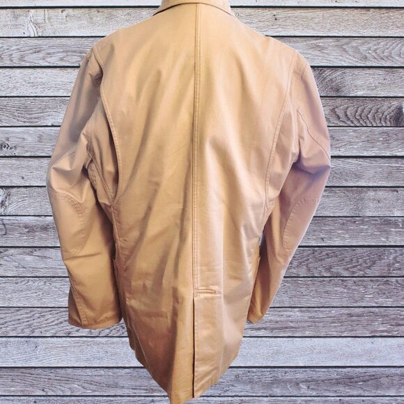 Duluth Trading Coat Mens L/Tall Khaki Cotton Canvas Fire Hose Presentation - Picture 2 of 9